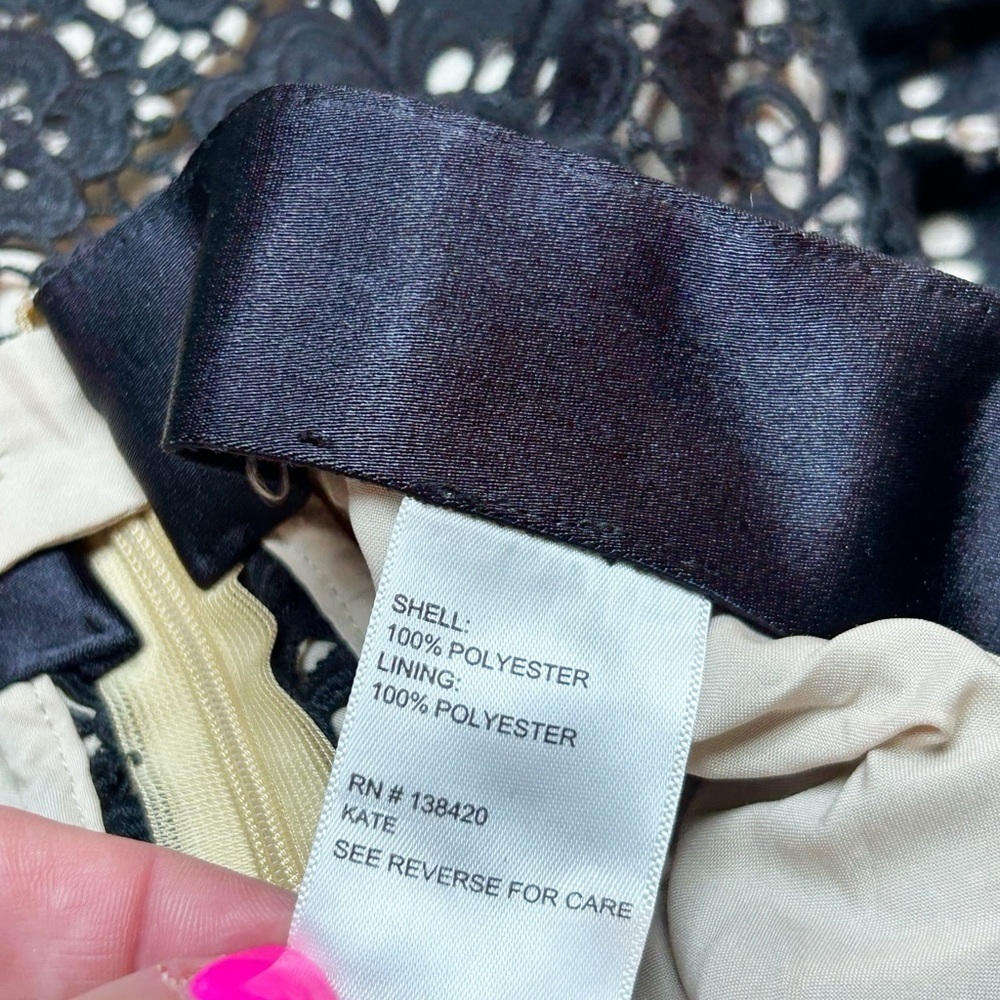 Etcetera Women's Black Floral Lace Pants Ranunculus Size 0 - Picture 5 of 12